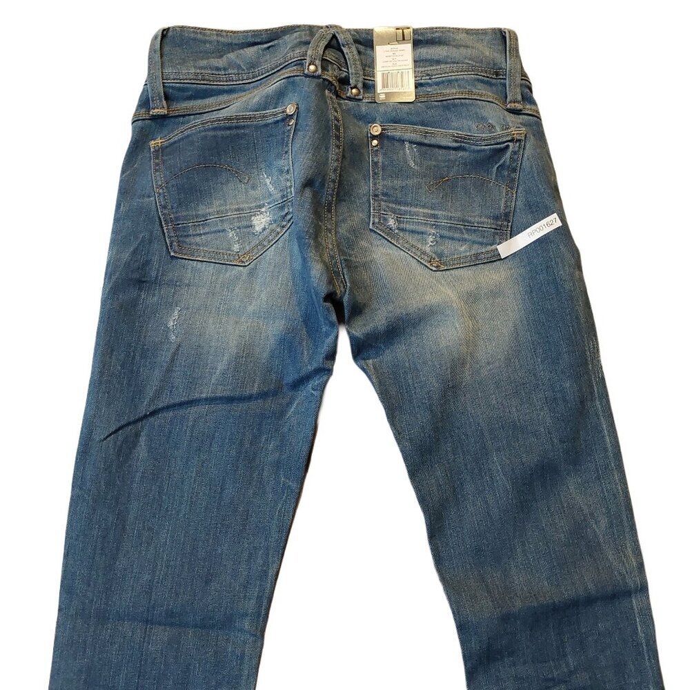 Retro Vintage G-Star Raw Lynn Skinny Eslow Destroyed Denim Blue Jeans Sz 25 NWT - Picture 8 of 11